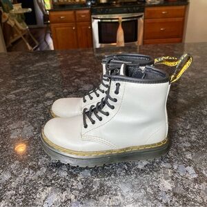 Dr. Martens 1460 T Size 10 white Toddler Kids Combat Boots Side Zip